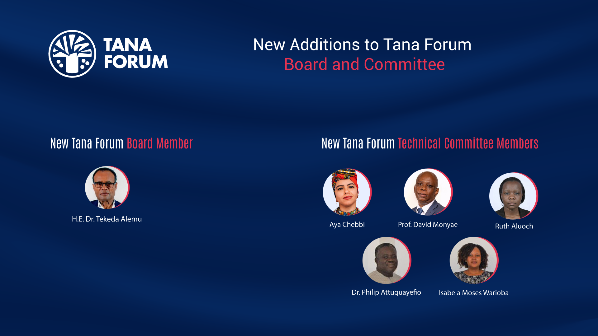 New Additions to Tana Forum Board and Committee