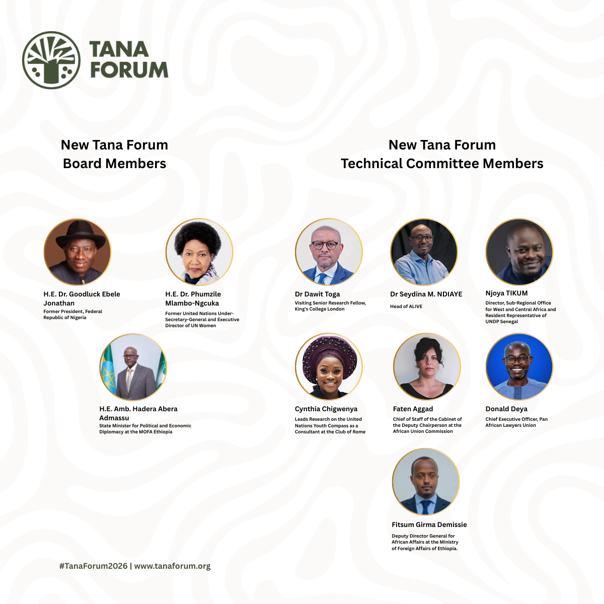 New Additions to the Tana Forum Board and Technical Committee